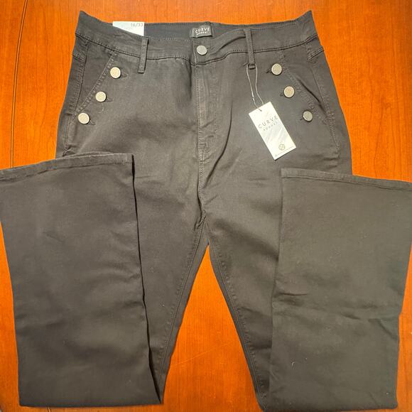Curve Appeal Black Jeans Size 16/33 NWT - Picture 1 of 5